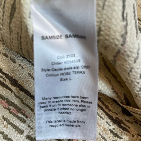 Samsoe Cecile Abstract Print Long Sleeve Woven Dress Rose Terra - Picture 5 of 7